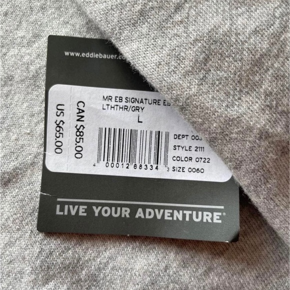 Size Men’s Large Eddie Bauer Sweatshirt New with tags - Picture 3 of 3